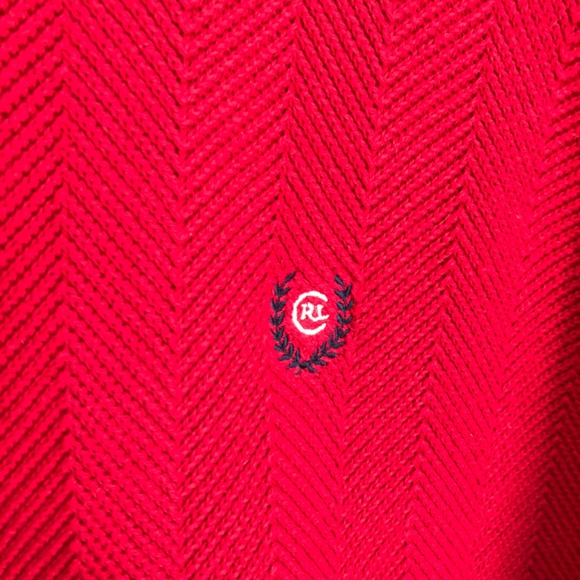 Chaps Ralph Lauren Mens Sweater Size L Red Hand Framed Chunky Knit Classy Cotton - Picture 7 of 13